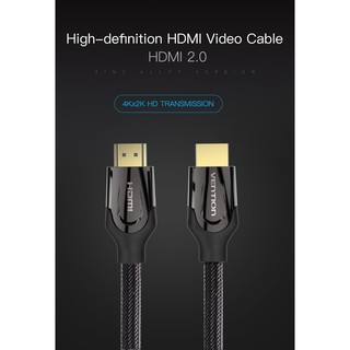 Vention (VAA-B05) HDMI 2.0 4k 3D 60FPS Cable for HD TV LCD Laptop PS3 Projector Computer Cable(1/1.5/2เมตร)