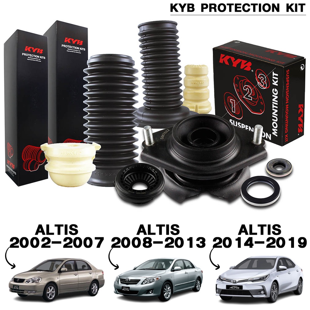 KYB ชุดส่วนควบ เบ้าโช้ค ยางกันฝุ่น ยางกันกระแทก Toyota Altis โตโยต้า อัลติส (ราคาต่อ 1 ชิ้น)