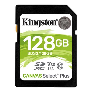 Kingston 128GB SDHC Canvas Select Plus 100MB/s Read Class 10 UHS-I U1 V10 Memory Card (SDS2/128GB)