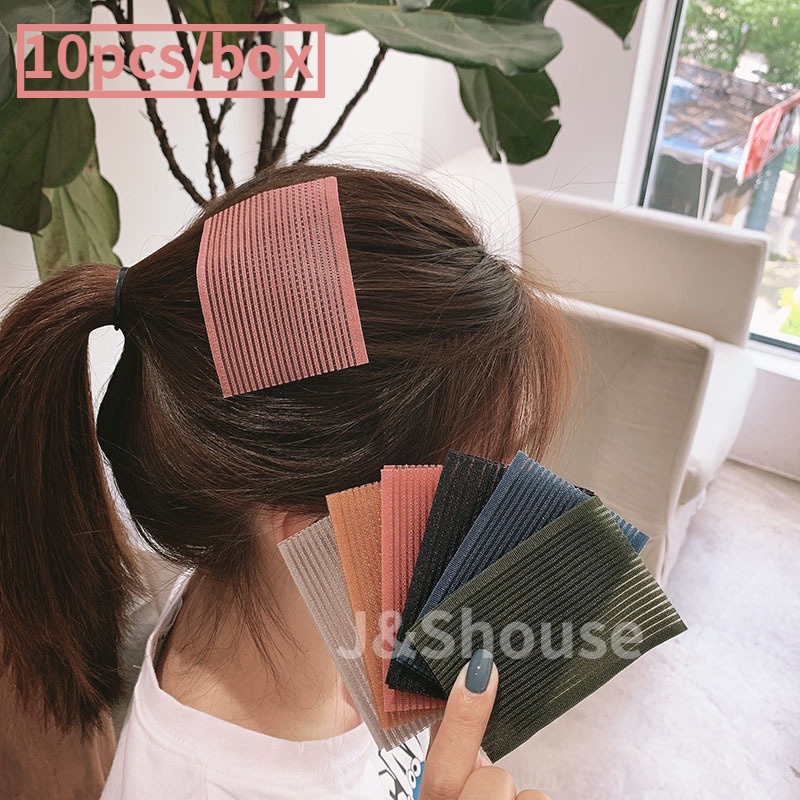 Kf450 10 ชิ้น/กล่อง trim bangs แฟชั่น magic hair สติกเกอร์ stray ชิ้นคลิป hairpstyle เครื่องประดับผม