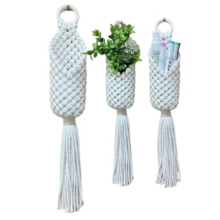 แขวนตกแต่งผนัง ถักเชือก macrame กระเป๋าทรงกลม