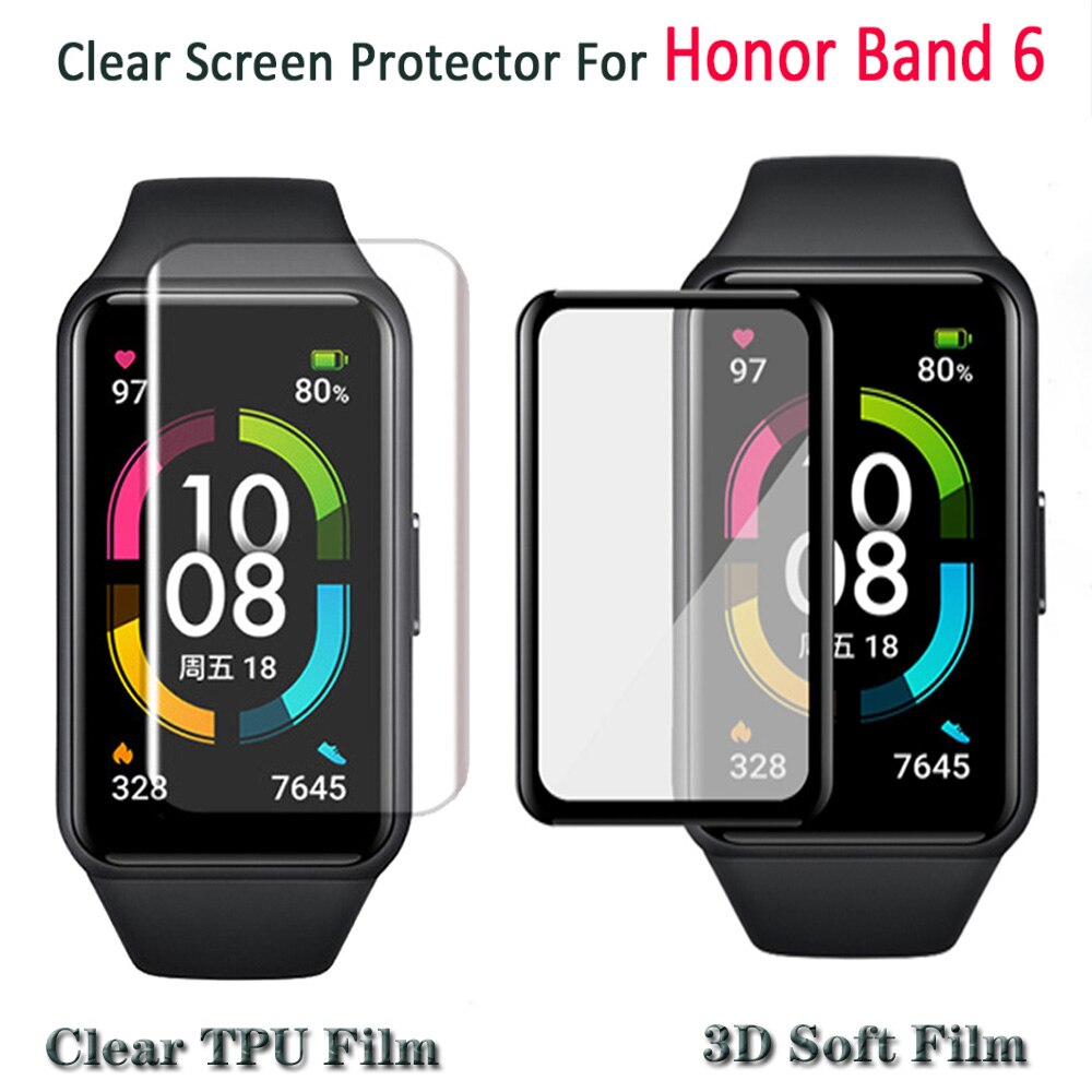 ฟิล์มกันรอยหน้าปัดนาฬิกาข้อมืออัจฉริยะ 3 มิติ สําหรับ Huawei band 6 / Honor Band 6