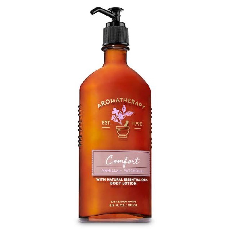 bath and body works aromatherapy comfort (vanilla+patchouli) body lotion ของแท้ 100% เหลือ 99.99%