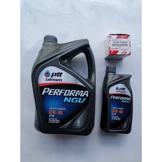 PTT Performa NGV 10W40 ขนาด5 ลิตร+กรองเครื่อง Oil Filter TOYOTA ลูกกระดาษ แท้เบิกศูนย์ รหัส.04152-YZZA6