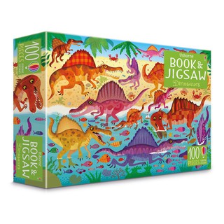 🔥ใช้โค้ด MSAYSRA7 ลดทันที 120 บาท🔥 BOOK &amp; JIGSAW: DINOSAURS จิ๊กซอว์ 100 ชิ้น