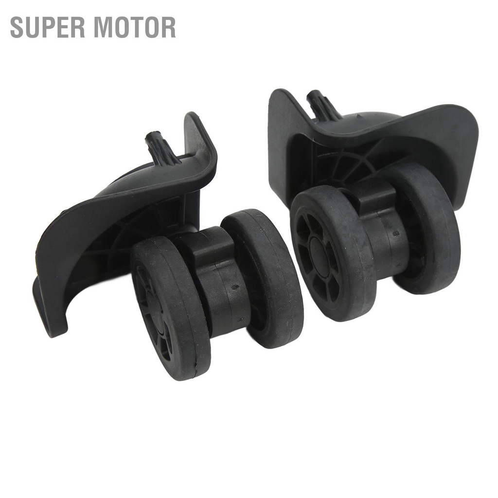 Super Motor 1 Pair Black Luggage Suitcase Caster Swivel Universal Wheel Nylon for Repair Replacement
