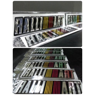 สติ๊กเกอร์เทเรซิ่นนูน คำว่า RALLI ART ติดรถ MITSUBISHI sticker ติดรถ แต่งรถ มิตซูบิชิ แรลลี่อาร์ท RALLIART