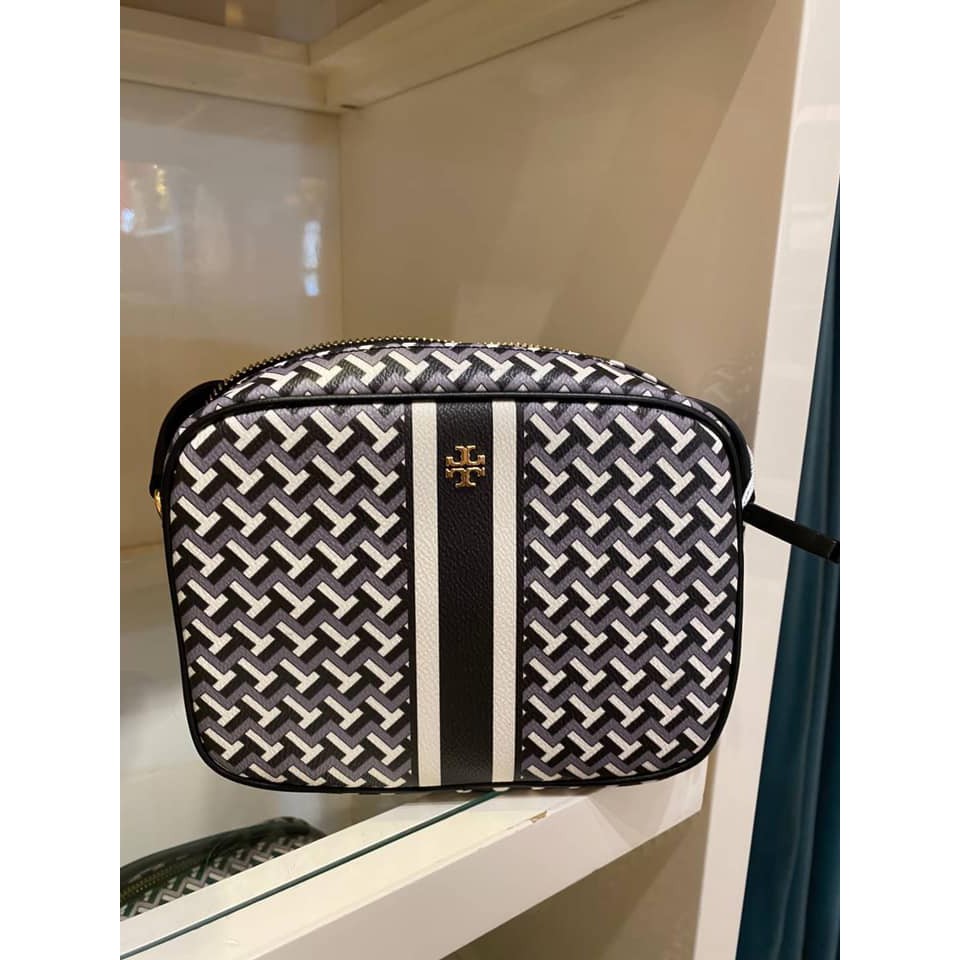 Tory burch แท้ ???? T ZAG crossbody กระเป๋าสะพายครอสบอดี้ สี ดำ ลาย T