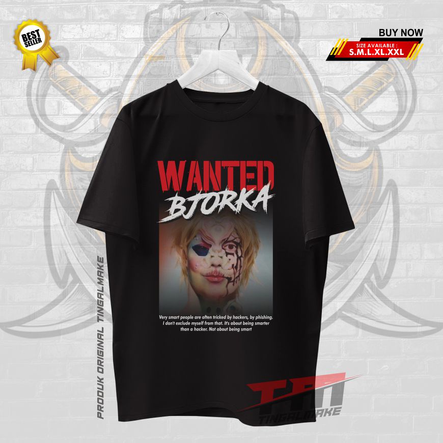 ดีทีเอฟ ดีทีเอฟ | เสื้อยืดผู้ใหญ่ Wanted Bjorka Hacker | เสื้อยืดผู้ชายและผู้หญิง | การพิมพ์หน้าจอดิ