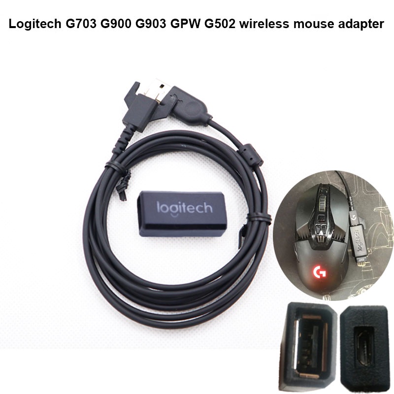 For Logitech wireless mouse G703 G900 G903 Gpw G502adapter Micro USB to USB expansion port charging cable Data cable acc