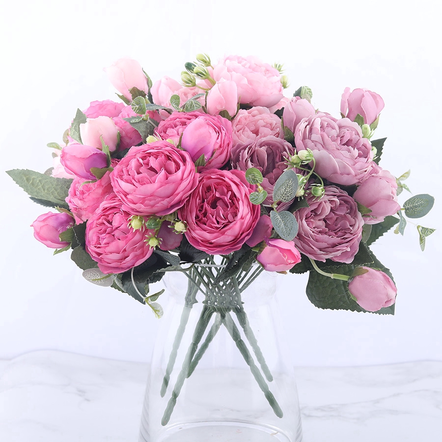 pink artificial flower arrangements