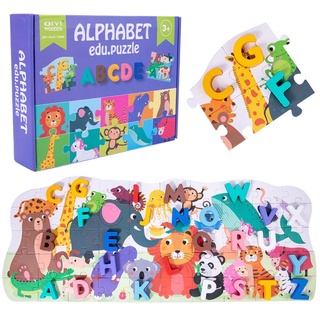 Atoys 🌈 PUZZLE 🧩 จิ๊กซอว์พร้อมตัวอักษรไม้ ABC และตัวเลข 1-10 ‼️ ของเล่นเด็ก สื่อการเรียนการรู้ ของเล่นเสริมพัฒนาการ