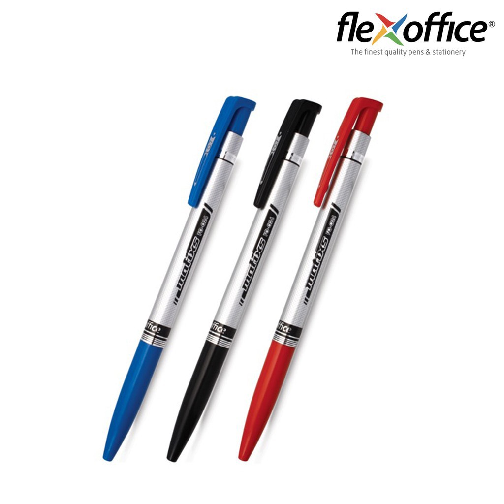 ปากกาลูกลื่นด้ามกด Flex Office รุ่น Matixs FO024   0.7มม.  (มีให้เลือก หมึก น้ำเงิน/แดง/ดำ) (1 ด้าม)