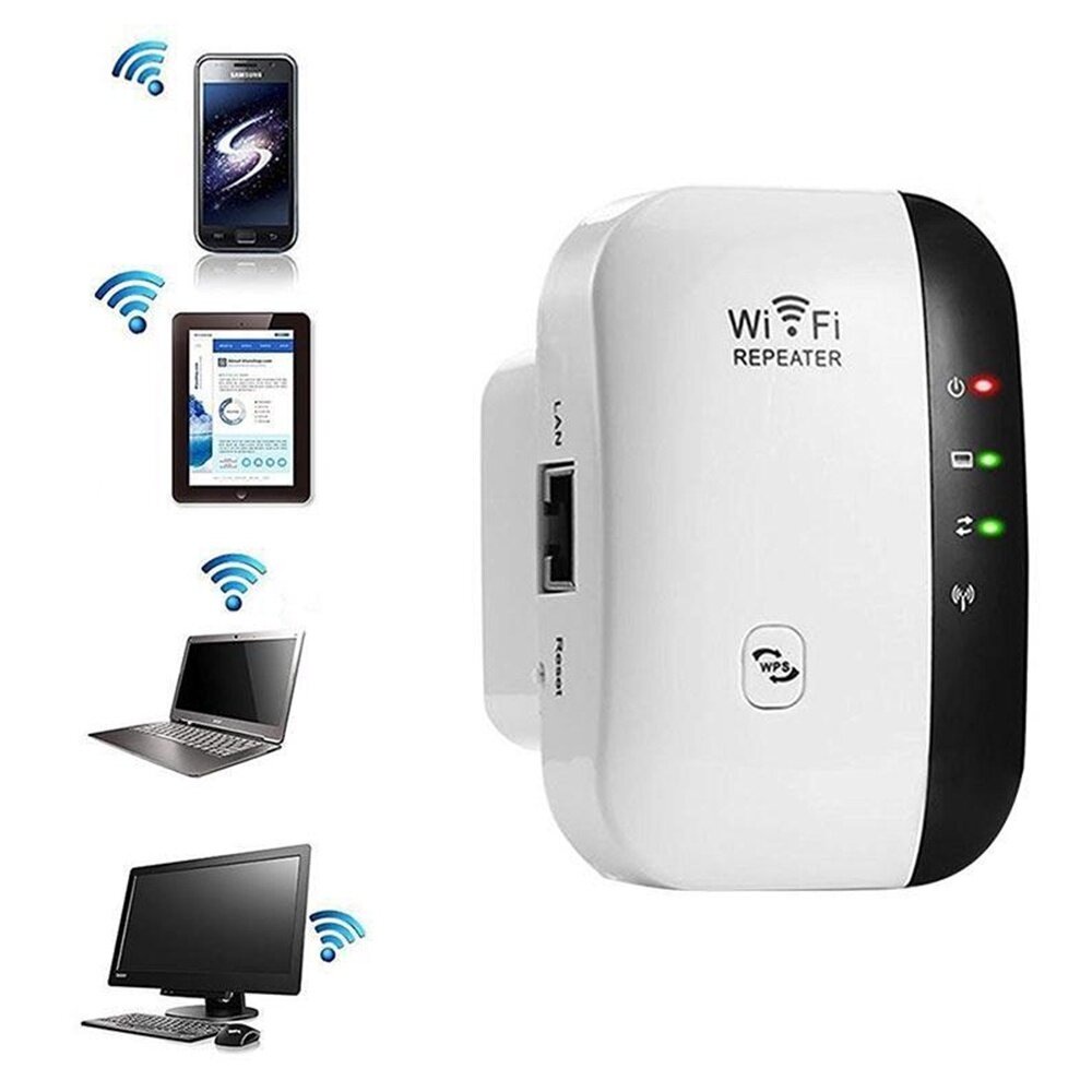 Wifi Repeater ตัวกระจายสัญญาณไวไฟ 300 Mbps เครือข่ายไร้สาย ดูดสัญญาณ WiFi ตัวกระจายสัญญาณไวไฟเสียบปลั๊ก
