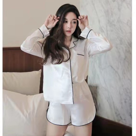 ชุดนอน​ซาติน​ ชุดนอน​ขาเว้า​ ชุด​นอน​สีพื้น​ สไตล์​เกาหลี​ ชุด​นอน​น่ารัก​ พร้อม​ส่ง​ค่ะ​