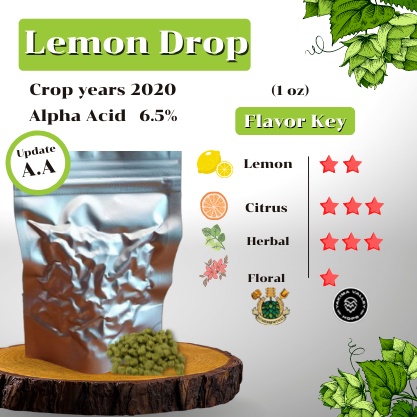 Lemon Drop Hops (1oz) (บรรจุด้วยระบบสูญญากาศ)