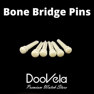 หมุดกระดูกแท้ Bone Bridge Pins สำหรับกีตาร์โปร่ง 1 ชุด (6 ชิ้น) พร้อมส่ง