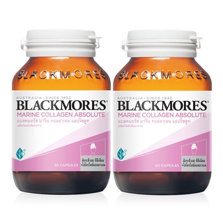 Blackmores Marine Collagen Absolute แบลคมอร์ส มารีน คอลลาเจน บำรุงผิว ขนาด 60 แคปซูล แพ็คคู่ จำนวน 2 ขวด 20631