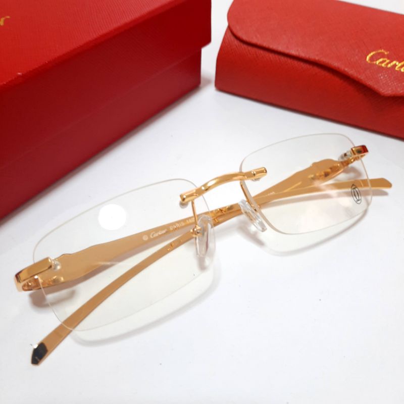 แว่นคาเทียร์ Cartier CT0058O-002 Gold Glasses แว่นทรงหรูหรา