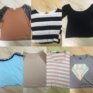 เสื้อครอป เสื้อตัวสั้น เสื้อยืด มือสอง 35-50 บาท