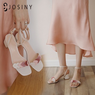 JOSINY พร้อมส่ง รองเท้ารัดส้น 2 นิ้ว พื้นหนานุ่ม สบายเท้า ถ่ายเองจากสินค้าจริง* สินค้าผลิตเองในไทย รองเท้าส้นสูงแฟชั่น