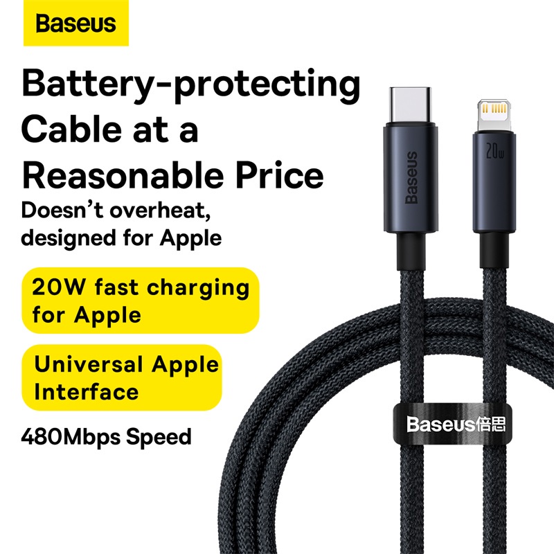 BASEUS สายชาร์จ Minimalist Series Type-C to Phone 20W PD สำหรับ Phone 8-13 Pro Max