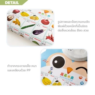ERORO โปสเตอร์นกฮูกพูดได้ 1-3ภาษา กดมีเสียง สำหรับเรียนรู้คำศัพท์ภาษาจีน ภาษาอังกฤษ