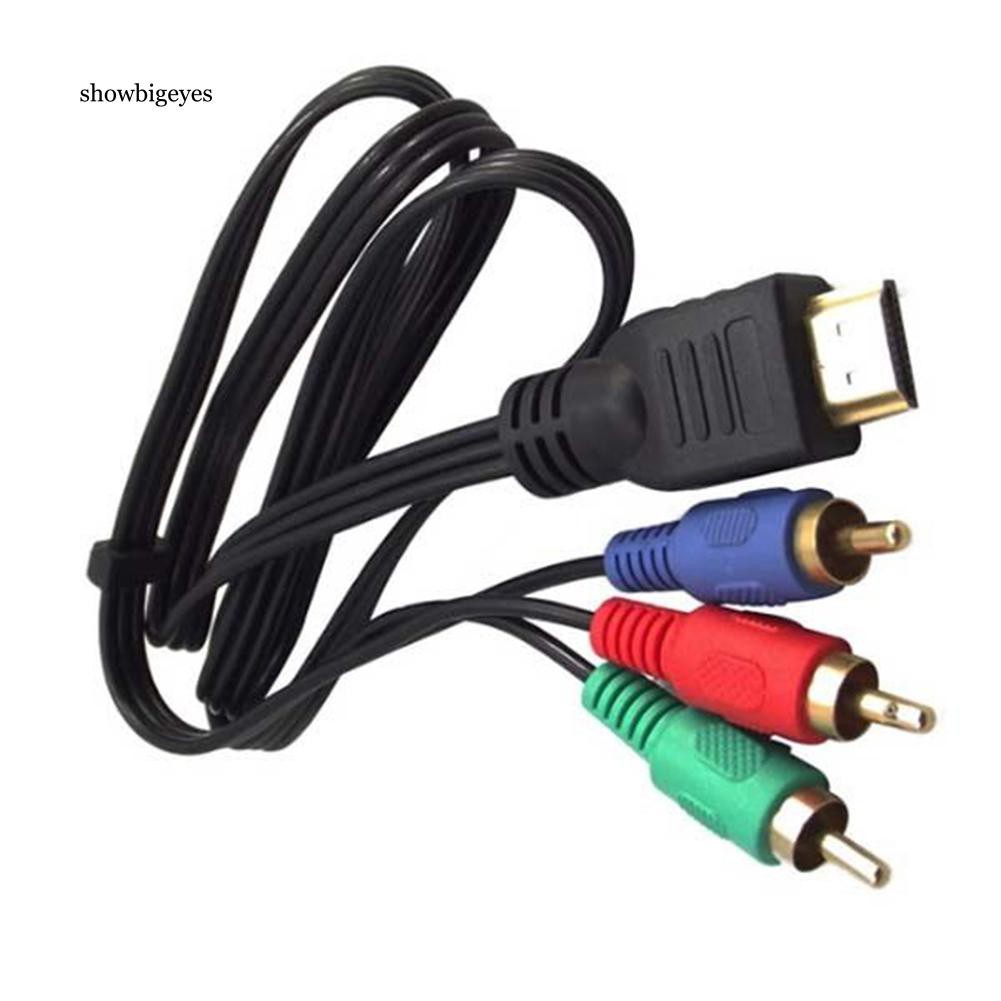 Sge_1m HDMI ตัวผู้ เป็น 3 RCA เสียง วิดีโอ แปลง ส่วนประกอบ AV สายเคเบิล อะแดปเตอร์