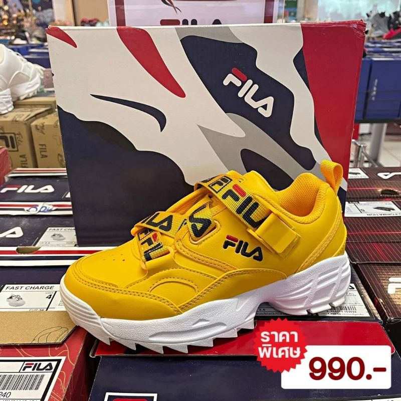 รองเท้าผ้าใบ​fila​ สีเหลือง