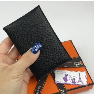 H ermes Calvi Cardholder Black wallet Epsom กระเป๋าใส่การ์ด นามบัตร สีดำ ของแท้