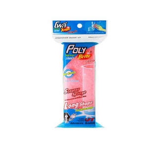 Poly Brite โพลี-ไบรท์ อัลตร้า ฟองน้ำหุ้มตาข่าย ทรงยาว ขนาด 5 x15x4 ซม. (บรรจุ 1 ชิ้น) (8850871316005)