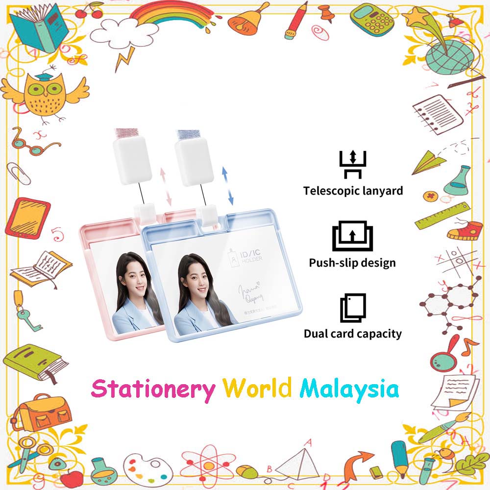 SWM Deli OuYang Nana Series ชื่อ Badge Telescopic Lanyard Push-slip Design Lanyard Lencana Nama 名牌挂绳