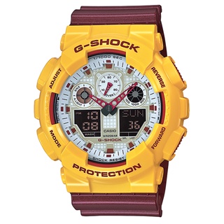 Casio G-Shock นาฬิกาข้อมือผู้ชาย สีเหลือง/แดง สายเรซิ่น รุ่น GA-100CS-9 จากร้าน henghengwatch