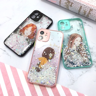 ￼เคส Samsung A02s A12 A22 4g A22 5g A32 4g A32 5g เคส TPU ขอบสีกันกล้อง กากเพชรกริตเตอร์ เคสไล่สี