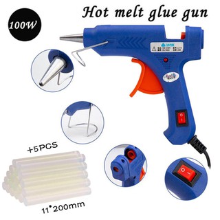 ปืนกาวแท่ง ปืนกาว 100W ปืนยิงกาวร้อน ปืนยิงกาว Super Hot Melt Glue Guns GT-10 สีน้ำเงิน