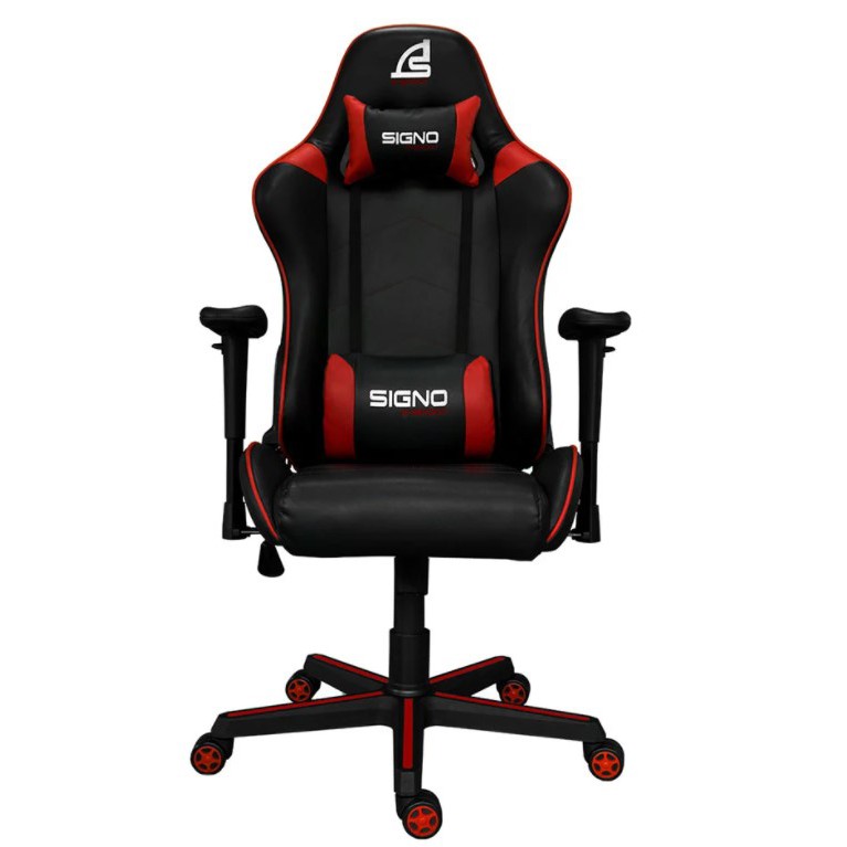 SIGNO  GAMING CHAIR (เก้าอี้เกมมิ่ง) BAROCK (GC-202BR) (BLACK-RED) (ASSEMBLY REQUIRED)