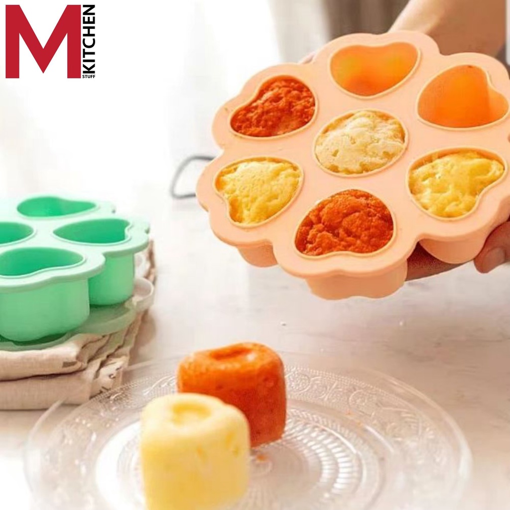 M KITCHEN 4688 บล๊อก บล็อคซิลิโคนพร้อมฝาปิด รุ่นหัวใจ  7 ช่อง ถาดซิลิโคน ถาดทำน้ำแข็ง แม่พิมพ์ซิลิโคน (A7) - รูปที่ 2