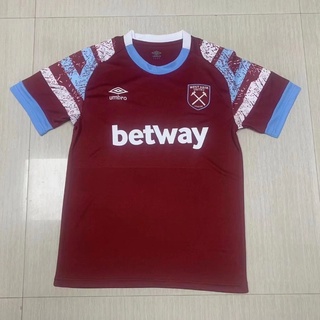 เสื้อกีฬาแขนสั้น ลายทีมชาติฟุตบอล West Ham Home คุณภาพสูง ไซซ์ S - XXL 22-23