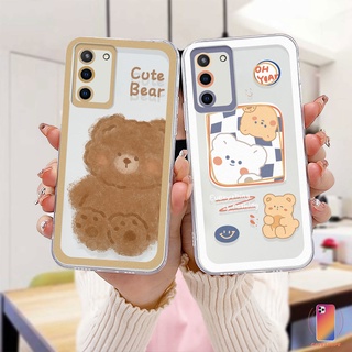 เคสใส For Samsung A52 A13 A13LITE A23 A32 A12 A03 A51 A03S   S A50 A20S J7 Prime A02S A20 A50S    A30S A52S A30 M12 M01S  11 12 13  7 8 6 Plus ลายหมีน่ารัก คุณภาพสูง เคสมือถือ