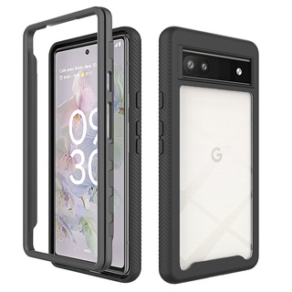 Google Pixel 6a เคสเกราะไฮบริด กันกระแทก แบบใส เต็มตัว