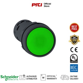 Schneider Harmony สวิตซ์ปุ่มกด XB7NA31 Monolithic push button, plastic, green, Ø22, spring return, unmarked, 1 NO