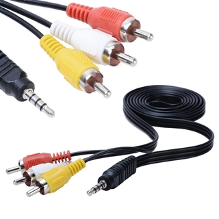 อะแดปเตอร์แจ็คเสียบ 3.5มม.Male To 3 Rca 3.5 เป็น Rca สําหรับแล็ปท็อปดีวีดีทีวี Aux Av