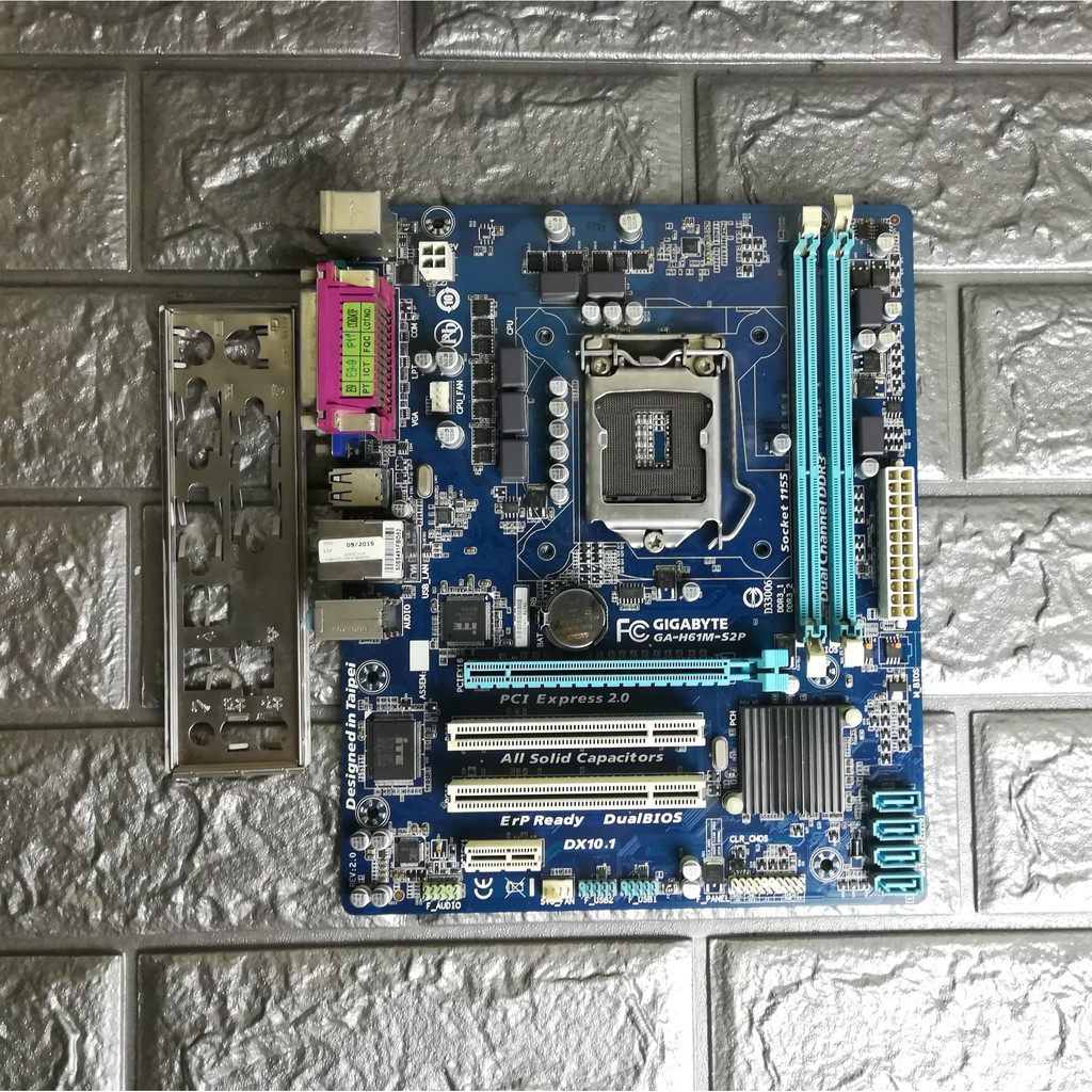 ⚡️เมนบอร์ด gigabyte GA-H61M-S2P LGA1155 มีฝาหลัง ฟรีSpeakerเมนบอร์ด