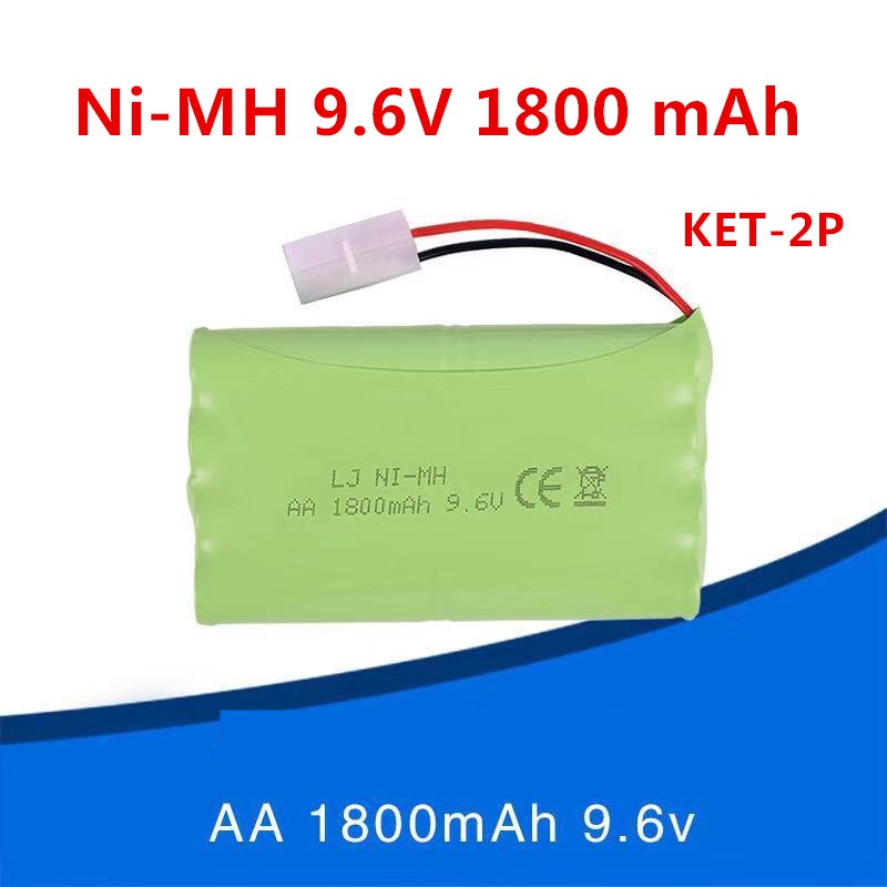 แบตเตอรี่ แบตเตอรี่รถบังคับ Ni-MH 9.6V 1800 mAhเต็ม แจ็ค KET-2P