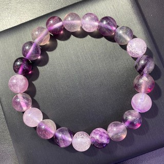 กำไลหินแท้ ฟลูออไรต์ สีม่วง (Purple Fluorite) 10mm