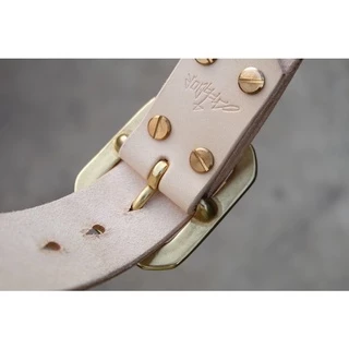 เข็มขัดหนังวัวฟอกฝาด Italy leather vegetable tanned full grain BATADOR(IDปลายดาบ)