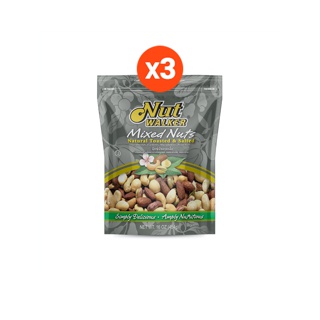 นัทวอล์คเกอร์ มิกซ์นัทอบเกลือ 454 ก. x 3 ซอง Natural Toasted & Salted Mixed Nuts 454 g. x 3 ซอง