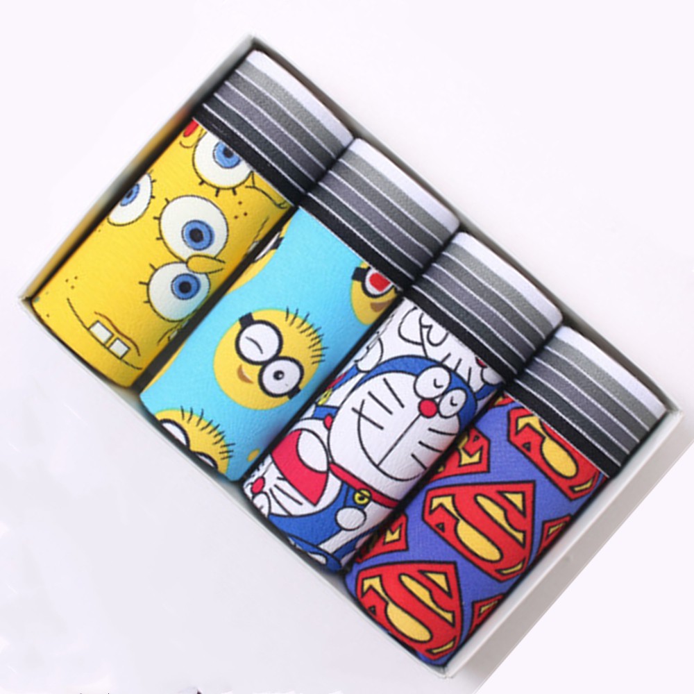 กางเกงบ็อกเซอร์ ระบายอากาศ ลายการ์ตูน สําหรับเด็กผู้ชาย จํานวน 4 ชิ้น