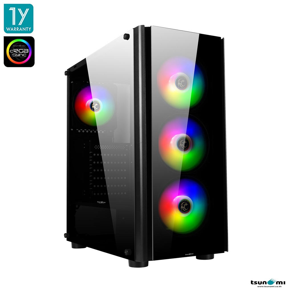 Tsunami Galaxy G13 (cRGB) Tempered Glass ATX Gaming Case with Ablaze cRGB Cooling Fan x 3 pcs