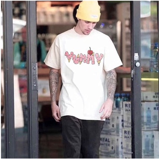 เสื้อยืดแขนสั้น ผ้าฝ้าย พิมพ์ลายตัวอักษร Drew House หน้ายิ้ม ทรงหลวม แฟชั่นคู่รักเสื้อยืด